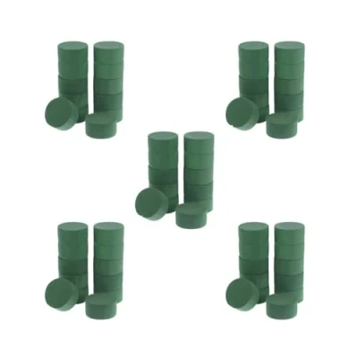 Image of 5 Set 12x Premium Oasis Floral Wet Foam Round 9 cm Bricks Block Base Bowl Supplies