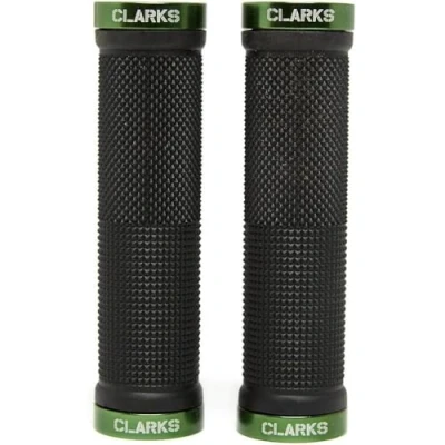 Image of Clarks Vice Lock On Handlebar Grip Black with Green Anodised End