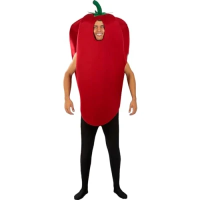 Image of Funidelia Red Pepper Costume for men and women Food, Drink adults accessory fancy dress &amp; props Halloween, carnival parties One Size