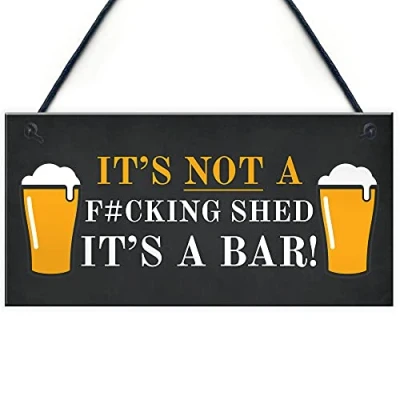 Image of RED OCEAN Funny Rude Bar Sign Hanging Garden Garage Pub Shed Man Cave Beer Gift
