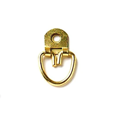 Image of Merriway BH03821 (10 Pcs) Heavy Duty Picture Mirror Hanger, 1 Hole Brass Plated 30 x 15mm Pack of 10 Pieces