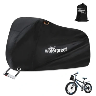 Image of Eyein Bike Cover for 2 Bikes Storage, 210T Extra Heavy Duty Bicycle Cover, Waterproof Anti Dust Rain and UV Protection with Lock Holes Storage Bag Mountain / Road Hybrid