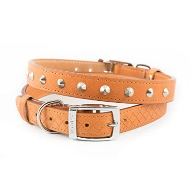 Image of Ancol Heritage Leather Stud Collar, Large, Tan