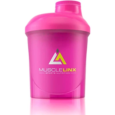 Image of Protein shaker screw top 100% LEAK PROOF drinks bottle 400ml by Musclelinx (Pink 400ml)