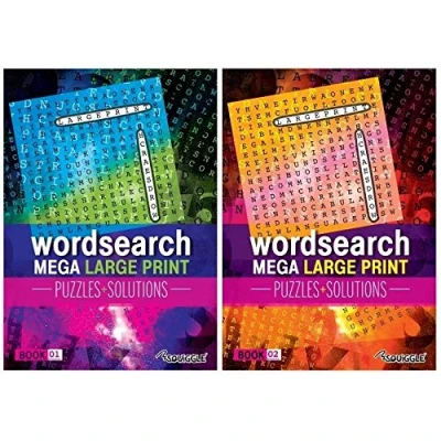 Image of Martello Squiggle P2923 Mega Large Print Glossy WordSearch Books 1 &amp; 2 Set of
