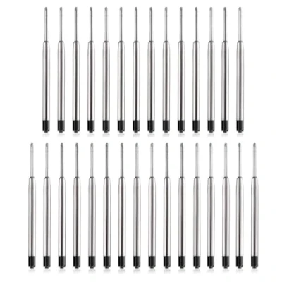 Image of DOETYD 30 PCS Metal Cartridge Set Include Black Ink Pen Refills Ballpoint Refill for Replacement of Suitable Parker Pens