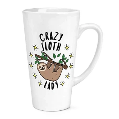 Image of Crazy Sloth Lady Stars 17oz Large Latte Mug Cup