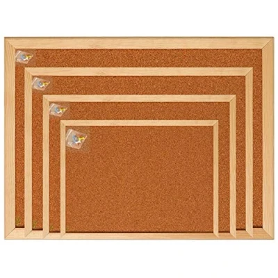 Image of Cork Pin Message Notice Board Wooden Frame Office Memo School Pinboard Push (40cm x 60cm (400mmx600mm))