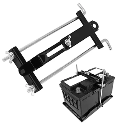 Image of Car Battery Bracket Adjustable, Clamp Bracket, Qiilu Universal Adjustable Crossbar Battary Hold Down Holder for SUV
