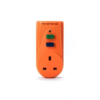 Image of STATUS Orange Circuit Breaker 13A UK Plug RCD Socket Adapter SRCDORX3