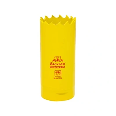 Image of Starrett Deep Cut Hole Saw DCH0136 Heavy Duty Bi Metal with Extra Cobalt HSS Teeth For Metals Wood Cast Iron Fibreglass Plastic Materials 30mm