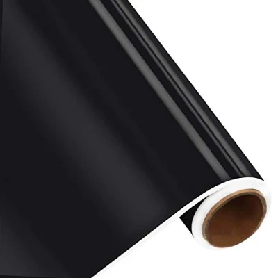 Image of Belle Vous Black Self Adhesive Vinyl Roll 30cm x 3 m / 12 inches 10 feet Permanent Wrap for Arts and Crafts Signs Scrapbooking Silhouette Cameo Die Cutters Vehicle Decals