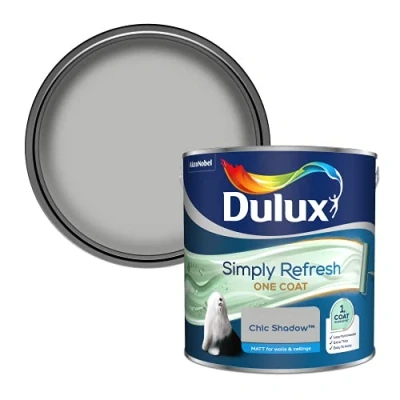 Image of Dulux 5382894 Simply Refresh Matt Emulsion Paint, Chic Shadow, 2.5 L