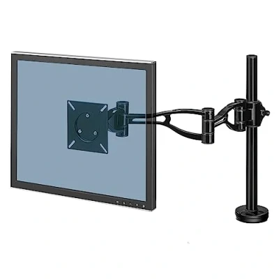 Image of Fellowes Single Monitor Arm Vista Mount for 10KG 32 inch Screens Ergonomic Desk Tilt 37 Pan 180 Rotation 360, VESA 75 x 75/100 100 Black