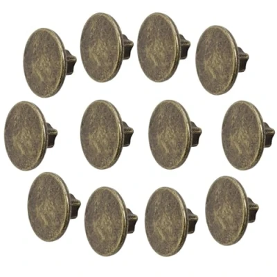 Image of Decoranddecor Vesta 40mm Round Kitchen Cabinet Furniture Knob Zinc Alloy (12 Pack, Antique Brass)
