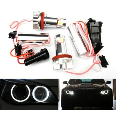 Image of 2x White LED Angel Eye Headlight Halo Ring Daytime Light H8 Bulb For E90 E92 E82 E60 E70 E71