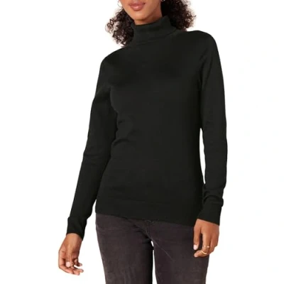 Image of Amazon Essentials Women&#039;s Classic Fit Lightweight Long Sleeve Turtleneck Jumper (Available in Plus Size), Black, 4XL
