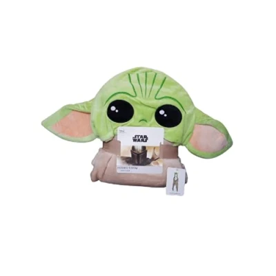 Image of Primark Limited Licensed Disney Star Wars The Mandalorian Baby Yoda Fleece Blanket Throw Hooded Cosy Wrap GIFT NEW