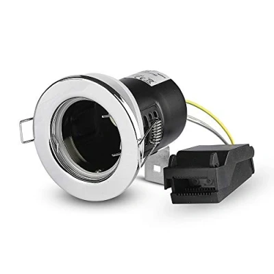 Image of V TAC VT 701 GU10 Fixed Fire Rated Downlight Fitting IP20 Chrome