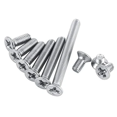 Image of Hilitand 100 Pcs/Bag M3 Machine Screws, Pan Head 9 Types Flat Stainless Steel 304 Countersunk Screw Bolt Fastener (4mm)
