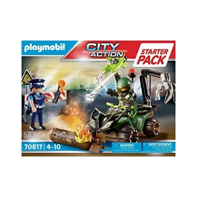 Image of Playmobil City Action 70816 Starter Pack Police Danger Training, Toys for Children Ages 4+