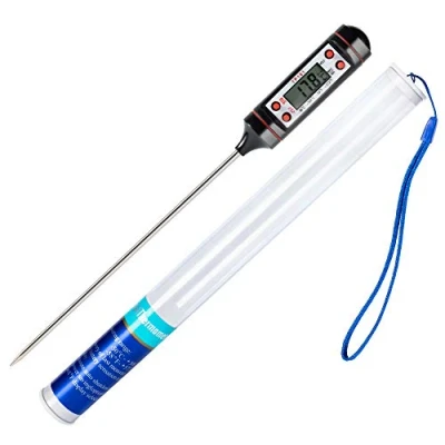 Image of Meilliger Meat Thermometer Food Probe Digital Cooking Thermometer, Backlight Display, 14.6 cm Stainless Steel Probe, Readable 50 C 300 (Storage Case and Battery Included)