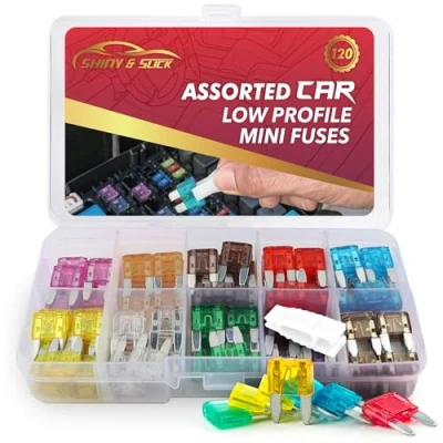 Image of SOL 120pk Micro Car Fuses Assorted Size with Fuse Puller, Blade Fuses, Mini Kit 2A 3A 5A 7.5A 10A 15A 20A 25A 30A 35A Storage Case &amp; Extractor Automotive