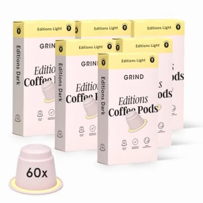 Image of Grind India Edition Dark Blend Coffee Pods Pack of 60 Capsules Nespresso® Original Machine Compatible Single Origin Home Compostable Intensity Level 9