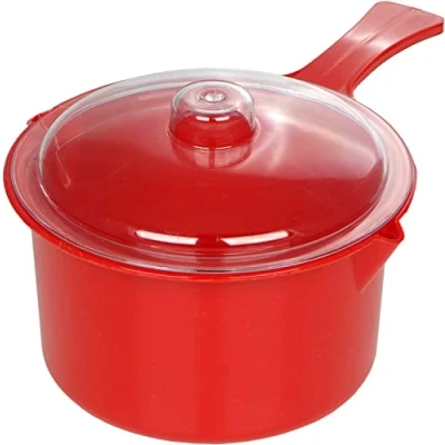 Image of Easycook NS613R Easy Cook Polly Carbonate Non Staining Microwave Sauce Pan and Lid, Red