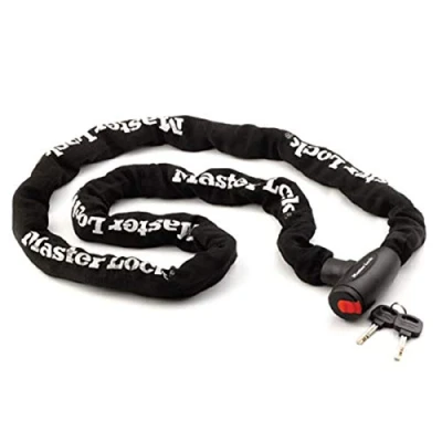 Image of MASTER Lock Motorcycle Chain [Key] [2 m Chain] 8292EURDPS Ideal for Motorcycle, Black