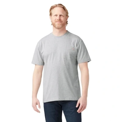 Image of Dickies Men&#039;s Heavyweight Crew Neck Short Sleeve Tee T Shirt, Heather Gray, S