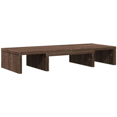 Image of vidaXL Monitor Stand Adjustable Brown Oak 60x24x10.5 cm Engineered Wood