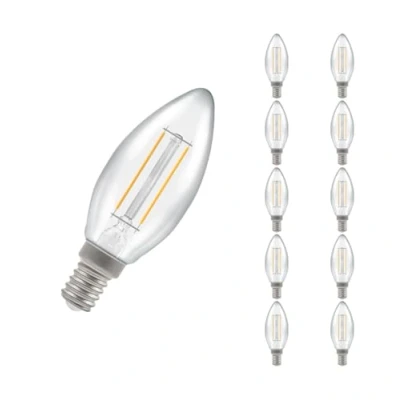Image of Crompton Candle LED Light Bulb Dimmable E14 2.2W (25W Eqv) Warm White Filament Clear
