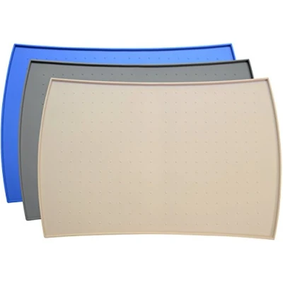 Image of PetFusion Waterproof Pet Food Mat Non Slip Silicone for Dogs and Cats Water Bowls Beige XL (86 x 58cm)
