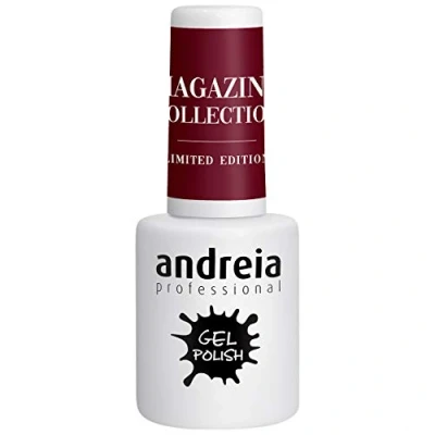 Image of Andreia Semi Permanent Nail Gel Polish for UV/LED Lamp Intense Shine &amp; 4 weeks Lasting Manicure Varnish Magazine Collection Colour MZ1 Bordeaux Red 10.5ml
