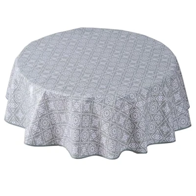 Image of Home Direct Round Oilcloth PVC Wipe Clean Wipeable Tablecloth Table Cover 140cm 55&quot; Sage Green
