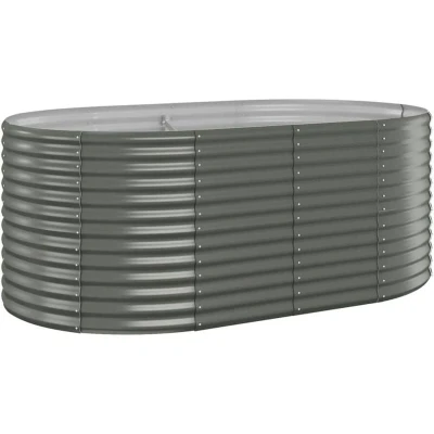 Image of vidaXL Garden Raised Bed Powder coated Steel 175x100x68 cm Grey