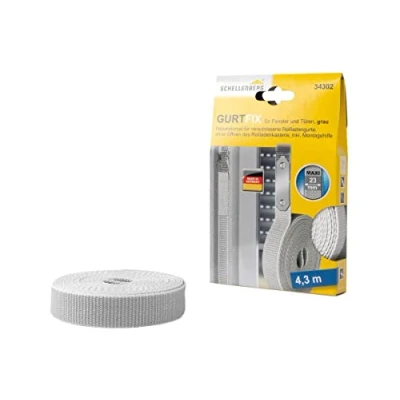 Image of Schellenberg 34302 Roller Shutter Belt Repair Kit Gurtfix Maxi 23 mm x 4.3 m Webbing Strap Grey