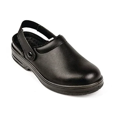 Image of Slipbuster Lite Unisex Slip Resistant Safety Clogs, Black, UK Size: 5 / EU 38, Composite Toe Caps, Liquid Repellent, Machine Washable, 100% Vegan Friendly, A813 38