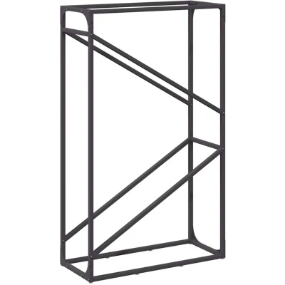 Image of vidaXL Firewood Rack Black 60x25x100 cm Cold rolled steel