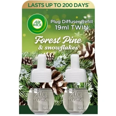 Image of 2 X Air Wick Electrical Plugin Oil Refills Forest Pine &amp; Snowflakes
