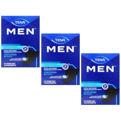 Image of TENA Men Protective Shield Extra Light Bladder Weakness Pads for 3 Pack (3 Packs of 14)