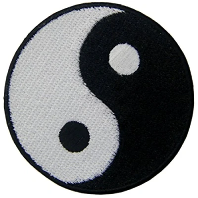 Image of Ying Yang Taoism Embroidered Iron On Sew Patch