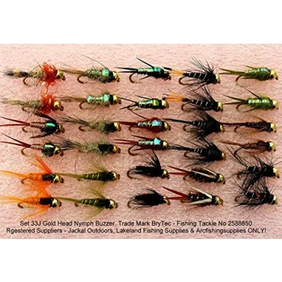 Image of Trout Fishing Flies Flys x 30 (Set 33J) GOLD HEADED for Fly UK (33J GH Hook Size 18)