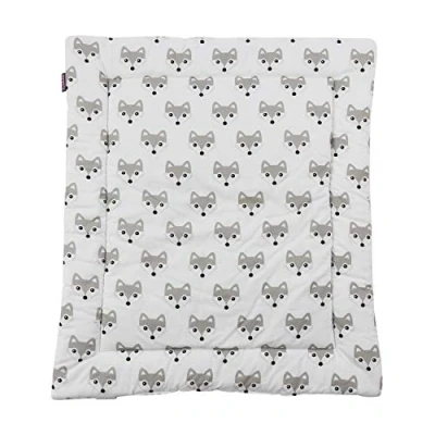 Image of Puckdaddy Changing mat Foxi 65x75 cm, Made of 100% Cotton with Fox Pattern in White, Soft Table for Tables, Machine Washable