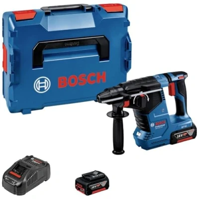 Image of Bosch Professional 18V System Cordless Rotary Hammer GBH 24 C (with SDS Plus, 2x5.0 Ah Batteries, Charger GAL 1880 CV, in L BOXX)