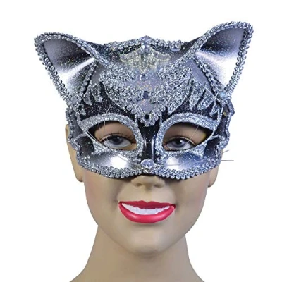 Image of Bristol Novelty Jewelled Cat Eye Mask on Headband, PET, Polyester, Paint, Glitter, Acrylic Stone, Multi Colour, One Size