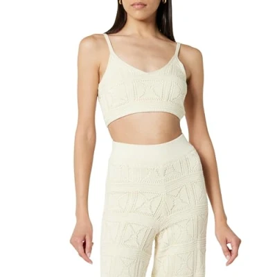 Image of The Drop Women&#039;s Diza Crochet Bralette, Birch, M