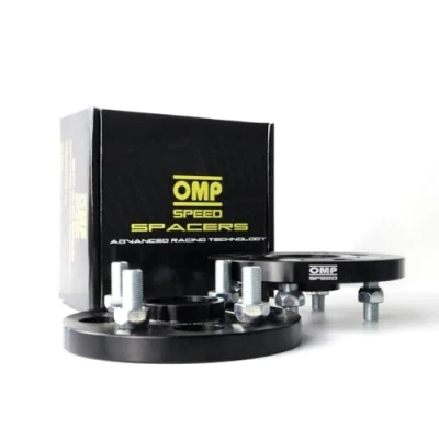 Image of OMP SPEED Set Double Centrage/Double Fixing Spacers 15MM 5X108/5X108 CB.H: 63.3 CB.W: OD: 150 M12X1.5, Black