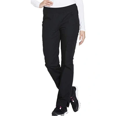 Image of Cherokee Women&#039;s Mid Rise Straight Leg Pull on Cargo Pant Medical Scrubs, Black, L Tall US